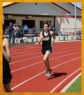 student running track